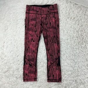 🔥$SALE$🔥Lululemon Pace Rival Crop (19") Down Pour Electric Coral Black / Black